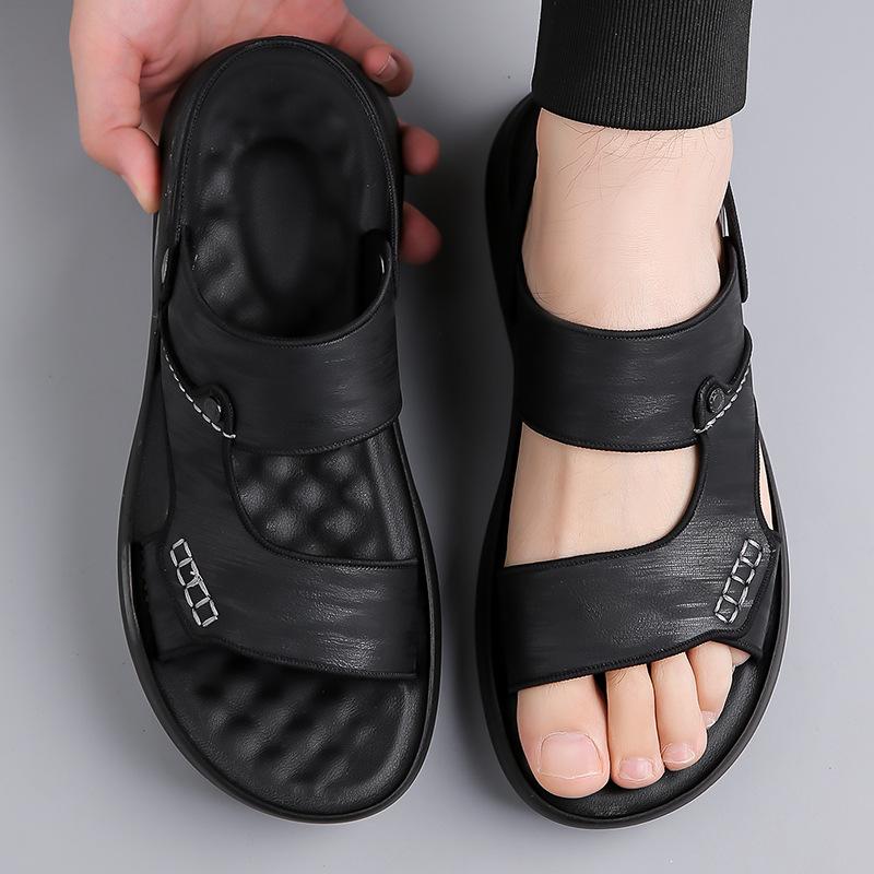 Men's sandals men's trendy 2025 new wear wear wear-resistant beach shoes soft sole soft surface men's cool slippers 2025 direct sales