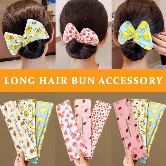 Hair Bun Clip Fruit Pattern Bun Maker Easy To Use Versatile Hair Styling Twist Tool Long Hair Bun Accessory
