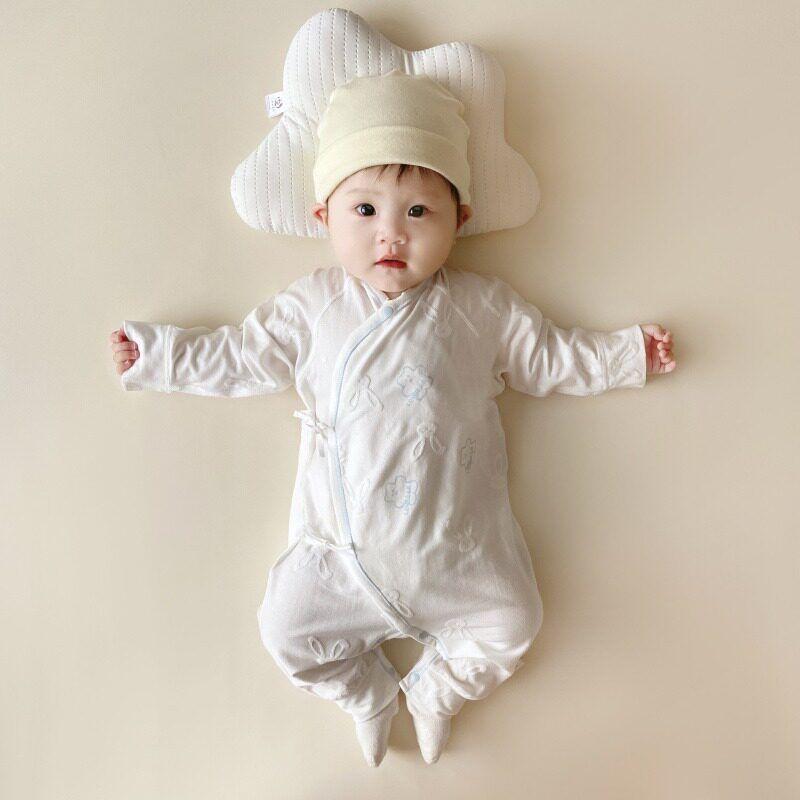 Japanese Spring and Summer Newborn Top Fly Lace Bellyband Rompers Boneless Long Sleeves One-Piece Romper All Year Round Clothes for Babies