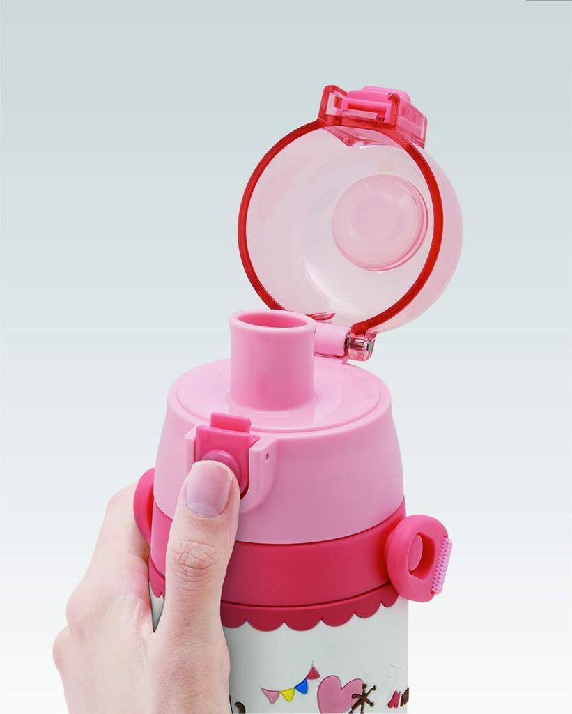 Skater Stainless Steel Water Direct Snack Lightweight For Cold Storage Sanrio 3D Print Water Sports Water Bottle Children's Bottle, Drinking, 480ml,