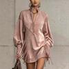 Damen Mode V-Ausschnitt Besticktes Kleid für Abendparty Cocktail Wear