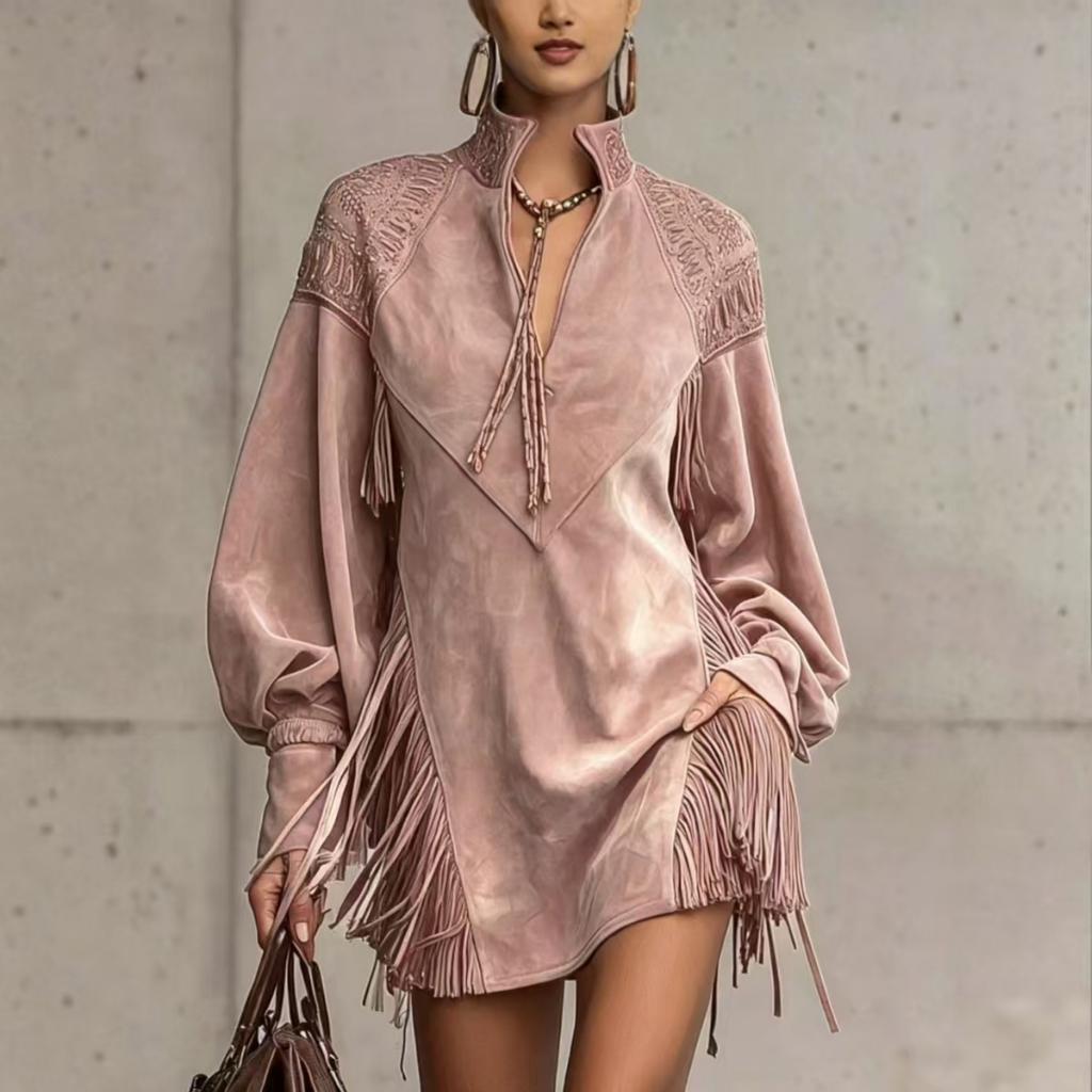 Damen Mode V-Ausschnitt Besticktes Kleid für Abendparty Cocktail Wear