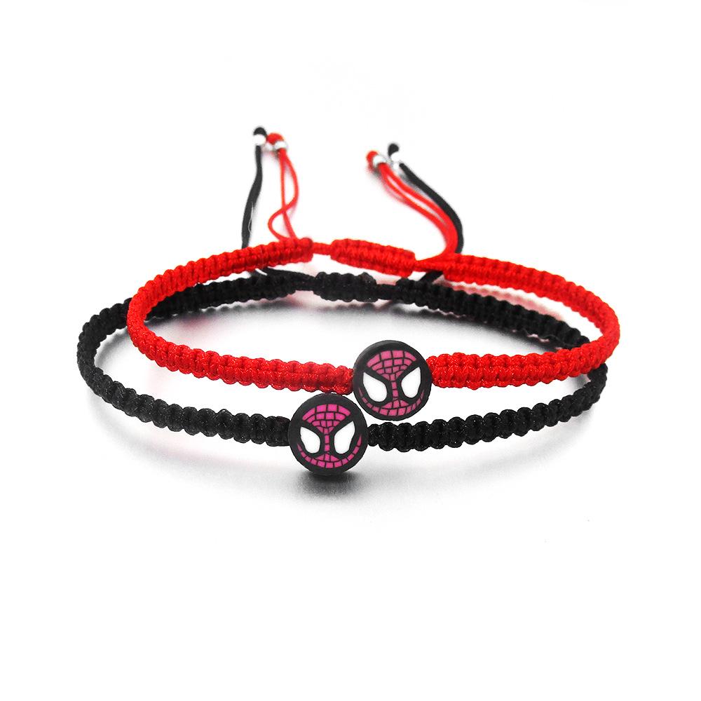 European-American Nail Style Double-Sided Woven Bracelet with Tassel, 1.3cm Handmade Wristband for Couples