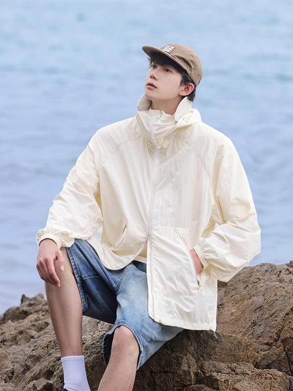 Men's UPF50+ Ice Silk Sun Protection Hoodie: Lightweight & Breathable for Outdoor Fishing
