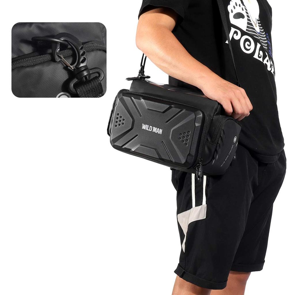 WILD MAN 4L Rainproof Bicycle Handlebar Storage Bag with Touchscreen for Mountain Road Folding and Scooter MTB, Bike, Bicycle, (GS6)