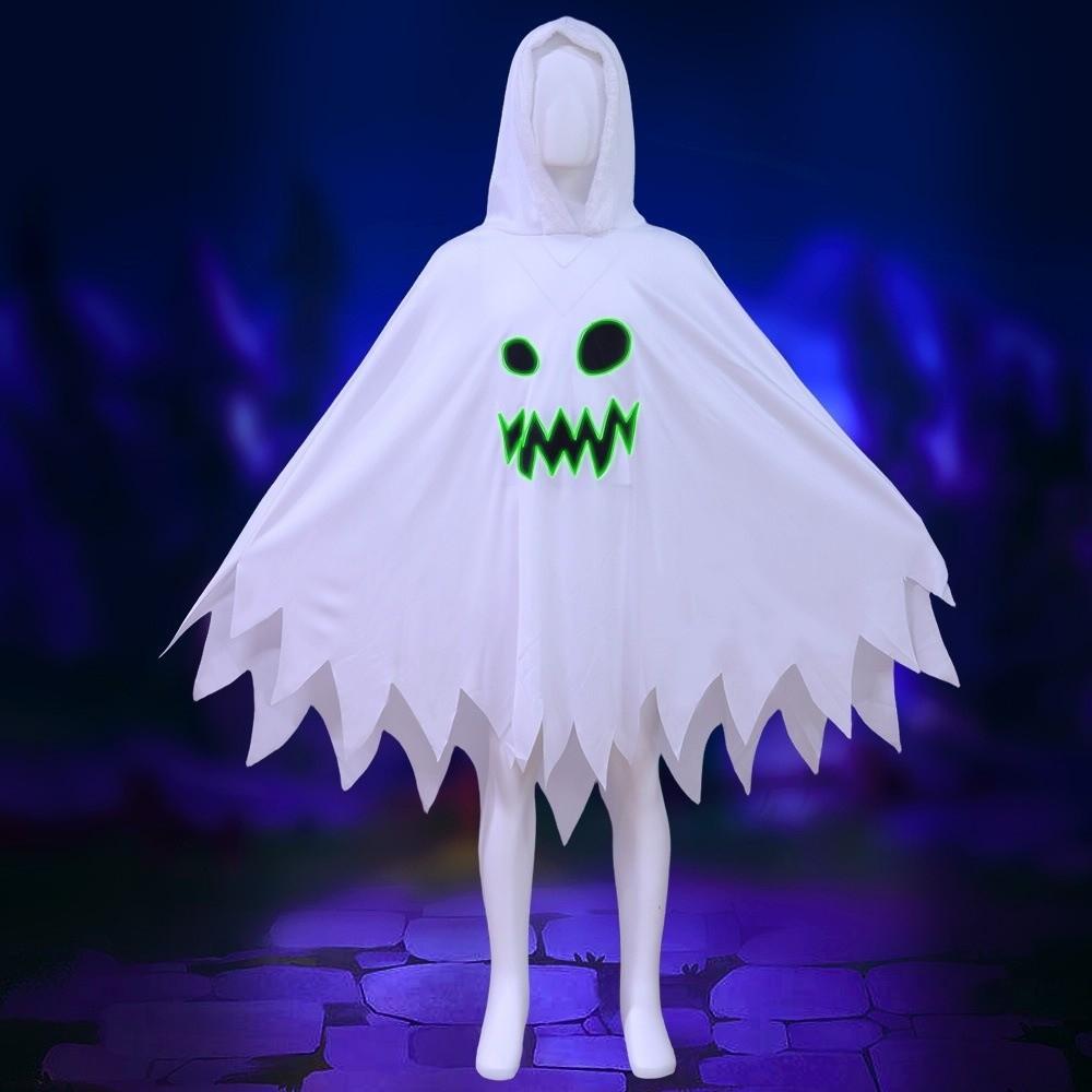Creative Kids Hooded Cape Glow In The Dark Halloween Cosplay Costume  Trick Or Treat