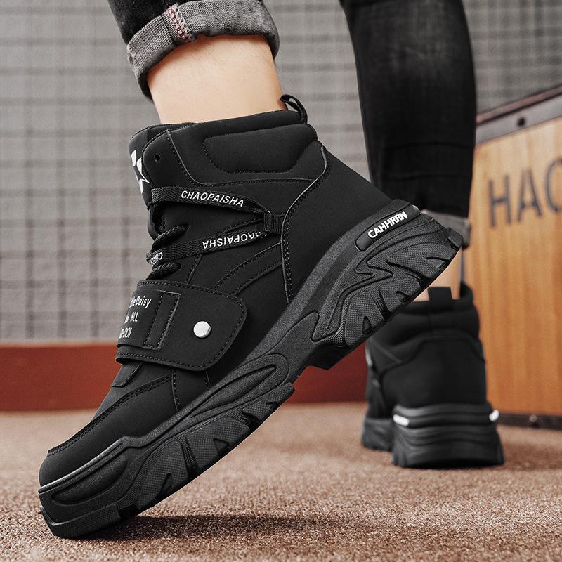 Tooling boots men's outdoor retro autumn and winter platform high-top hiking shoes trend casual Martin tide shoes men