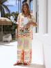 2025 Fashion Linen Short Sleeve Casual Drawstring Set for Vacation