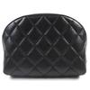 Excellent CHANEL Cosmetics Pouch COCO Mark Caviar Skin Matelasse Pouch Random Serial black Used