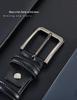 Men's Genuine Leather Belt - High-End Business & Casual Style, Needle Buckle, Suitable for Middle-Aged and Young Men.