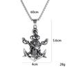 Double Sword Pirate Titanium Steel Pendant Vintage Halloween Skull Ghost Head Anchor Stainless Steel Necklace