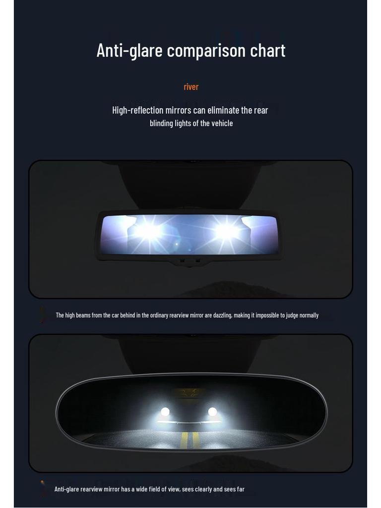 Bilspegel med sugkopp för interiör med stort synfält för förbättrad backning och observation