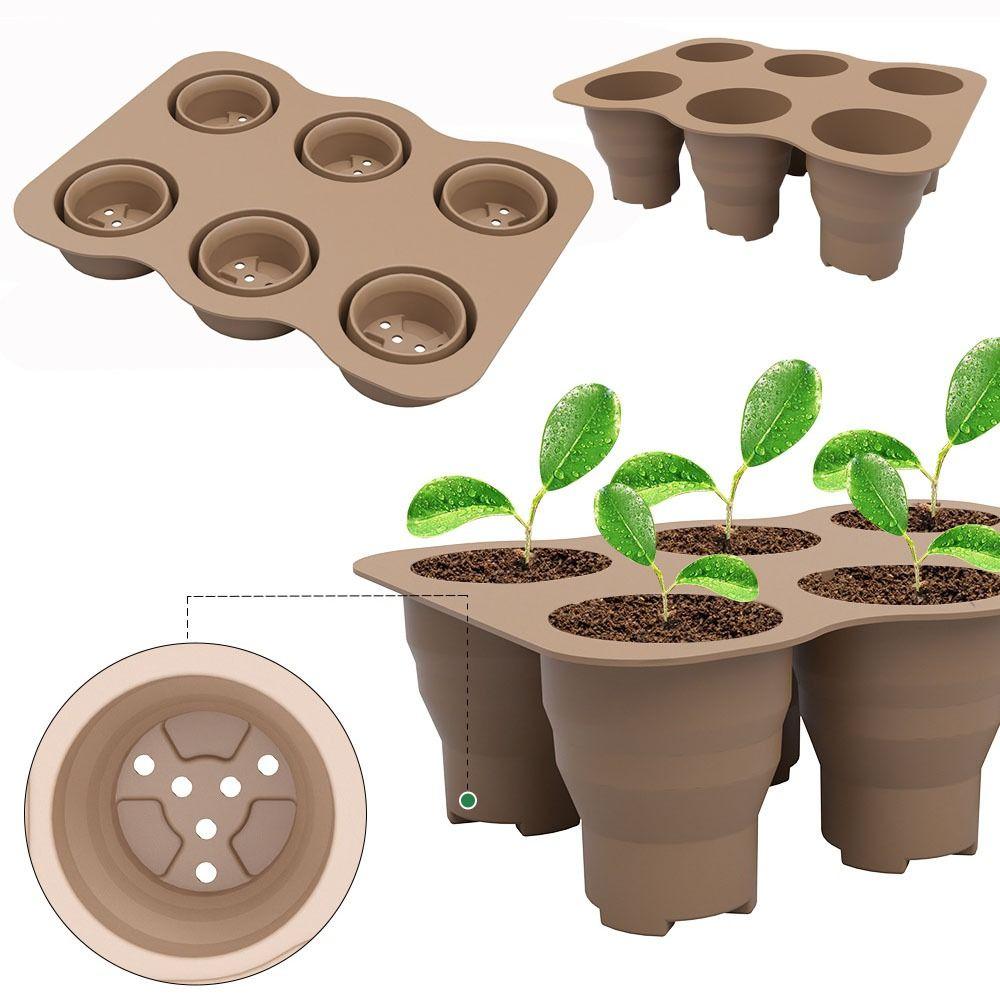 

Силиконовый ящик для рассады с 6 отверстиями, горшок для выращивания, инструмент для посадки, лоток для теплицы