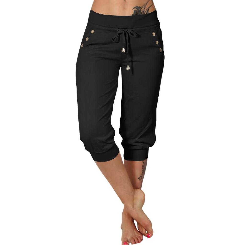 Pants For Women Casual Summer Drawstring Elastic Waist Pant With Pockets