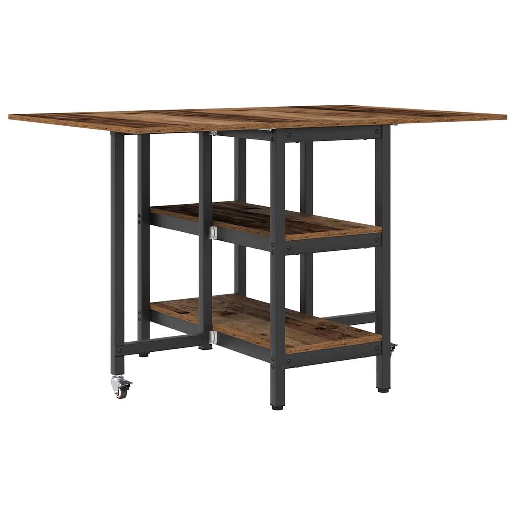 Dining Table 122 x 80 x 76.5 cm Particleboard Reclaimed Wood Look Rectangular