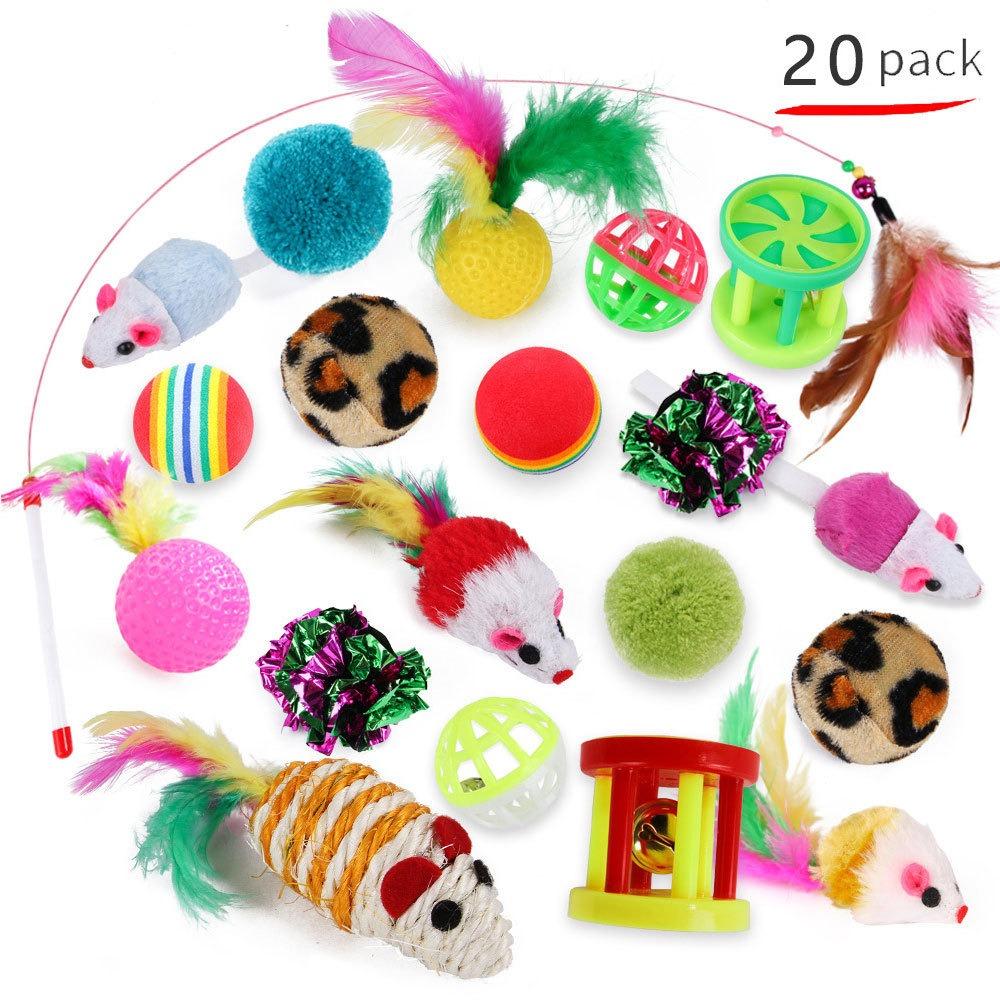 Mouse Shape Balls Pet Cat Toys Set Foldable Cat Tunnel Toys Funny Cat Stick  Kitten Training