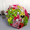 Happy Tree Friends3 Print Automatic Umbrella, 8 Rib Iron Frame, Plastic Handle, Suitable for Outdoor Travel &Daily , Ideal Gift
