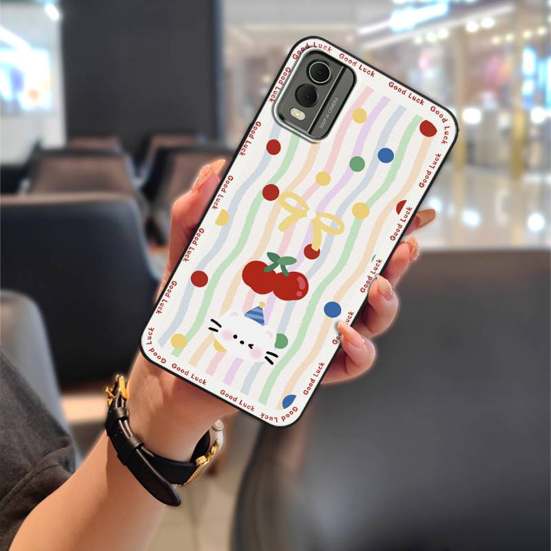 Silicone Fashion Design Phone Case For Nokia C32 Phone Pouch Back Cover Anti-dust Cartoon Full Wrap Waterproof TPU Cute