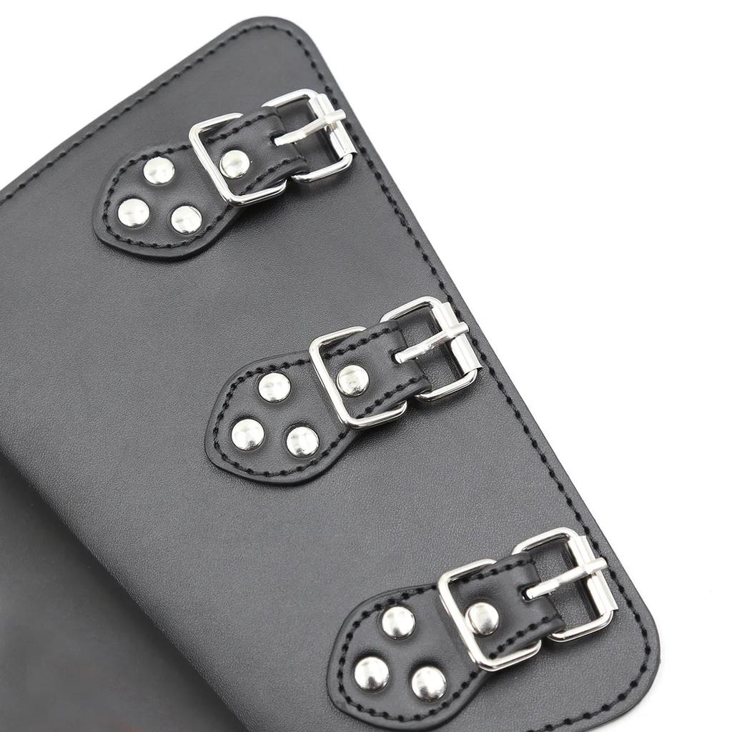 Pu Leather Arm Armor Unisex Wristband Wide Bracer Arm Protector Cuff  Slave Leg Bondage Binder Cosplay Restraint for Couple Man