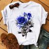 Women Graphic Flower Floral Printed T-shirts Cute 90s Style Vintage Print Tops Lady Tees Clothing Female T Shirt Womens T-Shirts