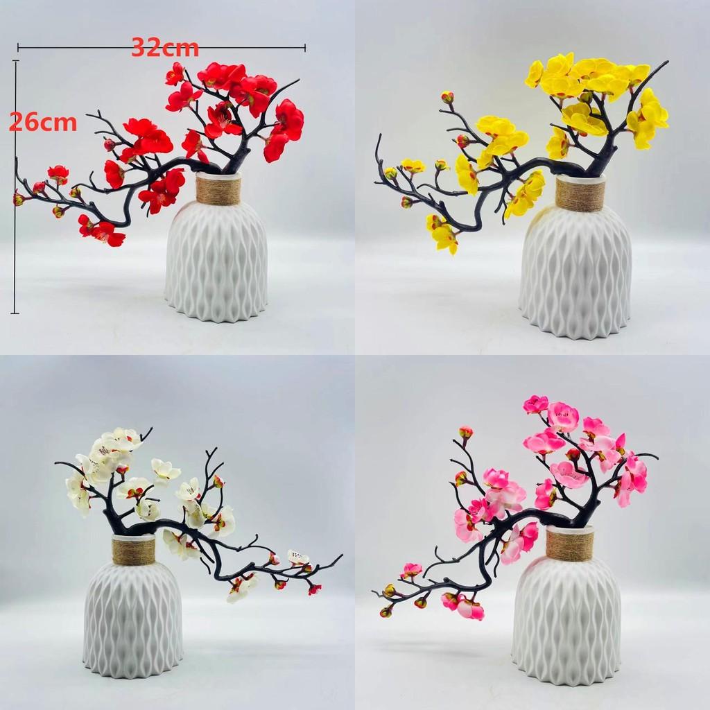 Sweet Winter Silk Flower Potted Plant Bonsai For Indoor Gift Decoration