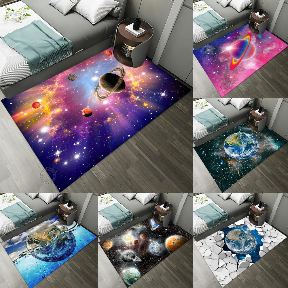 Naked Eye 3D Earth Planet Pattern Carpet For Living Room Bedroom Door Mat Bath Leisure Home Decor