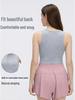 Women's Skin-friendly Modal Sports Vest, Summer Fitness, Round Neck, Hollow Out, Chest Pads, Sleeveless Yoga Top.