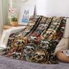 1 Stück Retro Tier Kunst Druck Flanelldecke, Hohe Qualität für Alle Jahreszeiten, Heimdekoration, Wärme und Komfort, Perfekt für Weihnachtsgeschenke