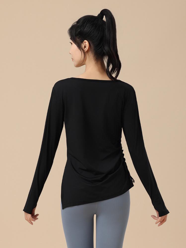 Women's Plus Size Long Sleeve Sports Top - Autumn Slimming, Breathable Yoga & Running T-shirt