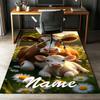 Custom Name Cow Printed Carpet,Rug for Office Chair Living Room Bedroom Kitchen Room Decor Gifts.
