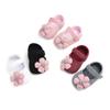 Baby First Walkers Woolen Knitting Cotton Flower Bow Princess Soft Bottom Baby Casual 0-3 M Old Newborn Indoor Shoes