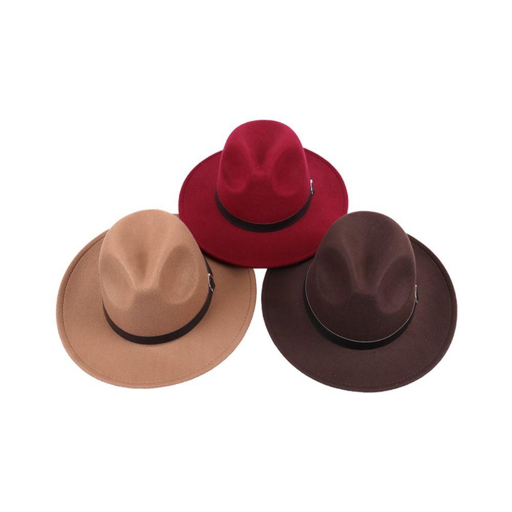 Wide Brim Winter Felt Hats Formal Occasion Woolen Hats British Fedora Hat  Autumn and Winter