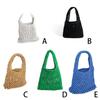 Women Woven Bucket Bag Mesh Hollow Bags with Leather Bottom Organizer Container Handbag for Summer Outdoor Picnic Shopping