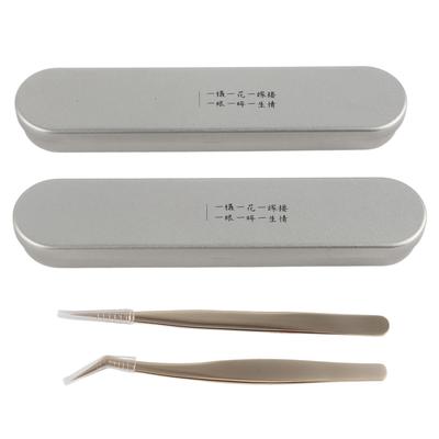 2pcs Eyelash Extension Tweezers Set Stainless Steel Precise Volume Individual False Lashes
