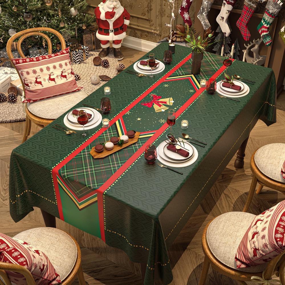 Festive Christmas Tablecloth for Dining Table Holiday Decor Home Party Theme Cover