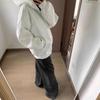 Stylish Grey-White Cardigan Hoodie for Men & Women - Cotton, Loose Fit, Hooded, Perfect for Autumn/Winter Casual Wear