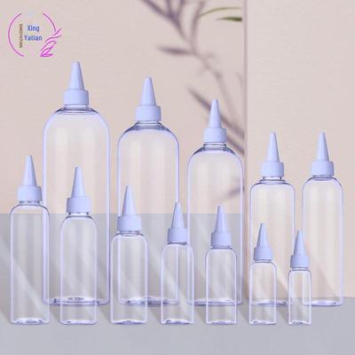 Průhledná plastová stlačovací láhev, špičatá inkoustová náplň, 30-500 ml PET