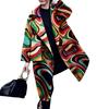 2025 Autumn/Winter European & American Women's Long Woolen Print Coat - Elegant & Warm Trench Overcoat.