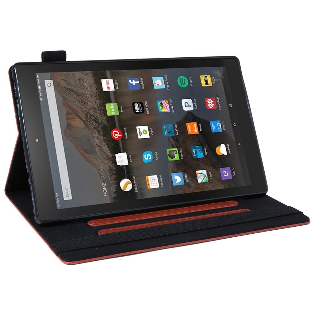 For Amazon Fire HD 10 (2015)/(2019)/(2017) Case Card Slots Shockproof Tablet Leather Flip Cover