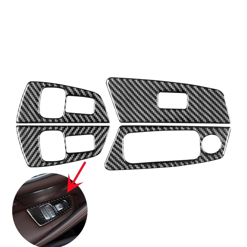 

For BMW 5 Series G30 2018-2025 Accessories Carbon Fiber Interior Car Windows Lifting Button Control Panel Trim Cover Stickers For Right-hand drive