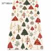 Mixed Pine Tree Pattern Holiday Tablecloth Polyester Party Table Decor Table Runner  Festive Dining