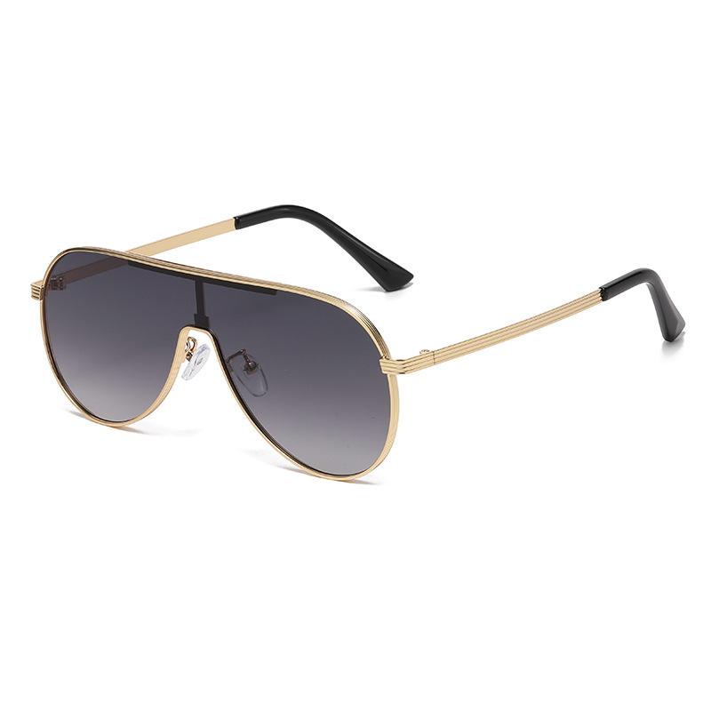 New Metallic Texture Fashionable And Versatile Retro Sunglasses - Uv-protective Sunglasses 2524