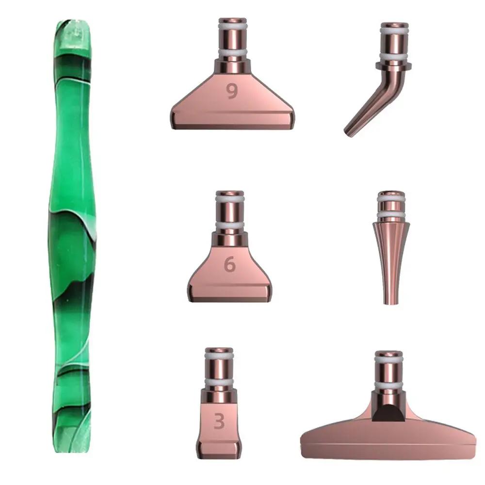 7 Adet/takım Reçine Elmas Boyama Kalemi Çevre Dostu Alaşım Yedek Kalem Başlıkları Çok Yerleştiriciler Nokta Matkap Kalemleri DIY Tırnak Sanatı Aracı