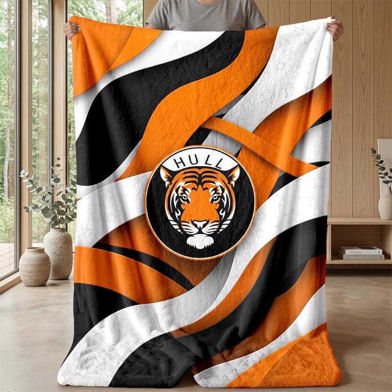 Hull City Football Print Flannel Blanket, Soft Warm Lightweight Throw Blanket for Sofa Bed Camping