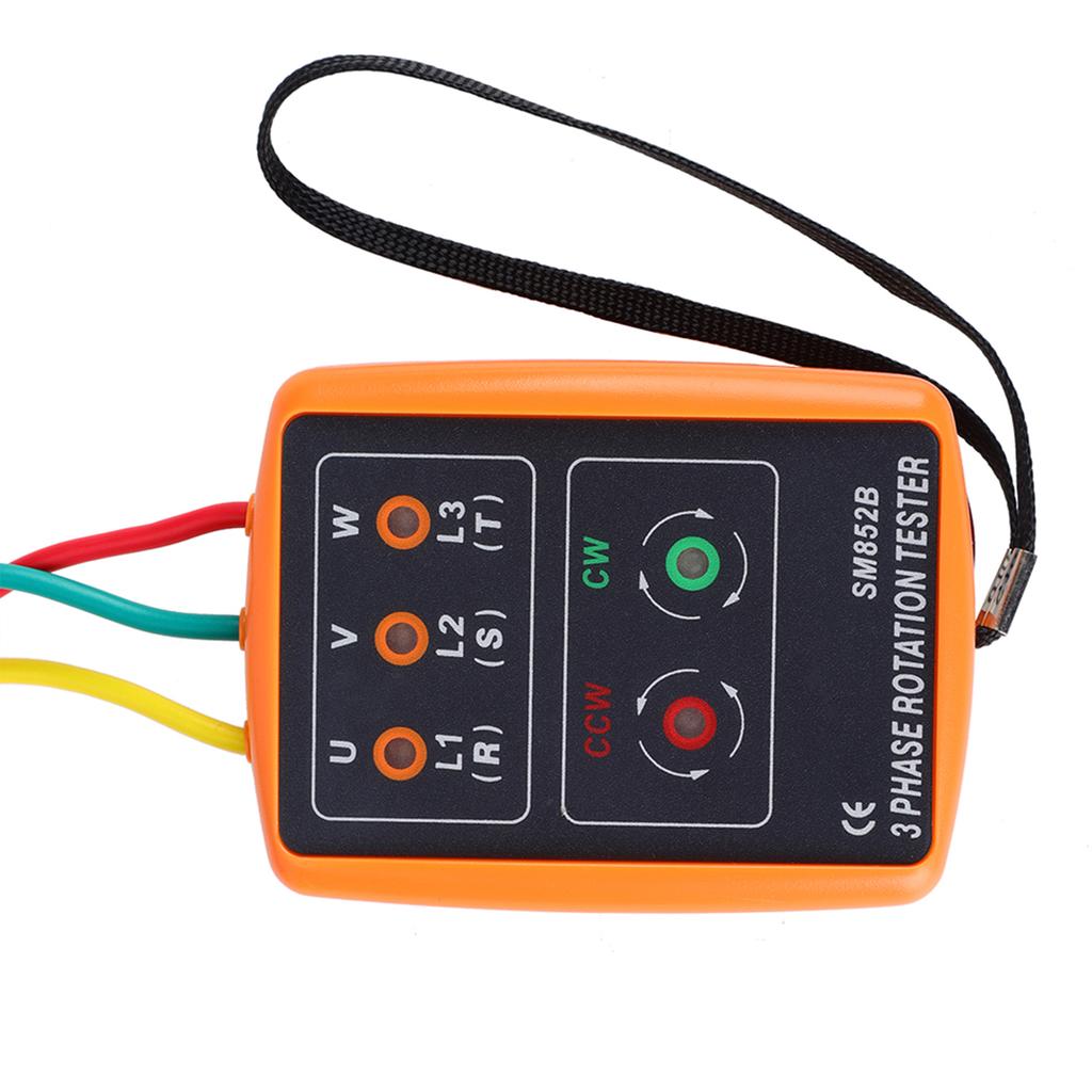 SM852B 3-fas 60V~600V AC Sekvensordning Rotationsriktningsindikator Testare 20Hz400Hz