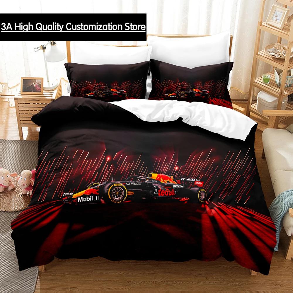 Formula Racing Car Bedding Sets 3D Boys Duvet Cover Set With Pillowcase Twin Full Queen King Bedclothes Bed Linen For Boys Girls
