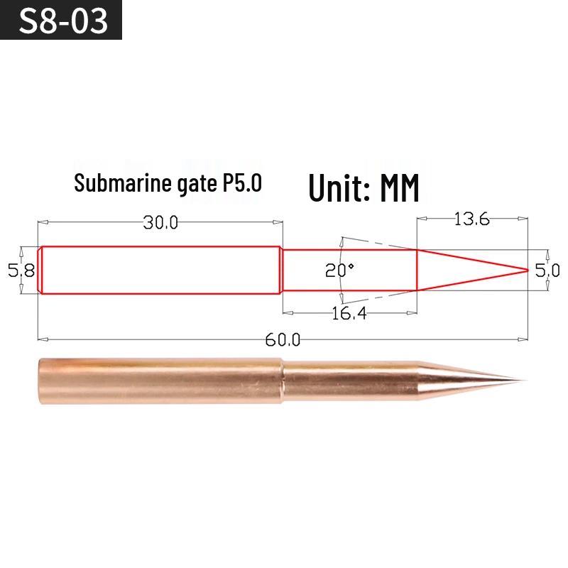 EDM Copper Electrode Rod - Fine Gate Submarine Red Copper