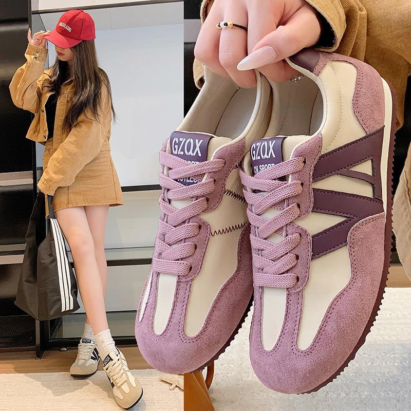Retro inner height increase women's new autumn versatile casual sports board shoes fashionable flat bottom