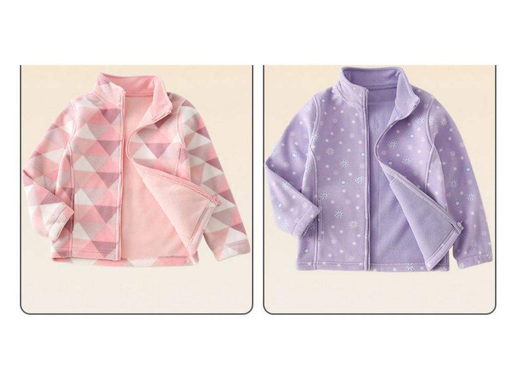 Boys' Fleece Jacket for Autumn/Winter - Stand-Up Collar, School Uniform Layer, Warm and Thick