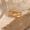Simple Cross Diamond Ring, Niche Design, Tail Ring, Fashion Personality, Internet Celebrity Versatile and Non-fading Ring